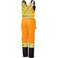 5040BBW Women's High-Visibility Waterproof Safety Overalls, Polyester, X-Small, Black/High Visibility Orange Seaboard Timber Mart
