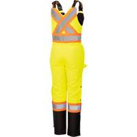 5041BBW Women's High-Visibility Waterproof Safety Overalls, Polyester, X-Small, Black/High Visibility Lime-Yellow Seaboard Timber Mart