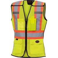 489 Women's High-Visibility Safety Tear-Away Vest, High Visibility Lime-Yellow, X-Small, Polyester Seaboard Timber Mart