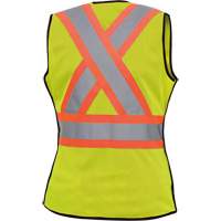 489 Women's High-Visibility Safety Tear-Away Vest, High Visibility Lime-Yellow, X-Small, Polyester Seaboard Timber Mart