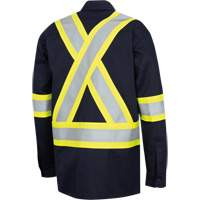 7742SF FR-TECH&reg; High-Visibility 88/12 Arc-Rated Safety Shirt, Small, Navy Blue Seaboard Timber Mart