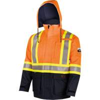 4484 Manteau de s&eacute;curit&eacute; Defender antistatique/ignifuge/anti-arc &eacute;lectrique en trilamin&eacute;, Petit, Noir/Orange haute visibilit&eacute;, 11 cal/cm² Seaboard Timber Mart