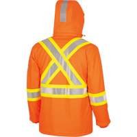 5884 Manteau imperm&eacute;able ignifuge et r&eacute;sistant aux arcs &eacute;lectriques avec capuchon Flash-Gard, Petit, Orange haute visibilit&eacute;, 51 cal/cm² Seaboard Timber Mart