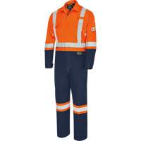 7702BBT FR-Tech&reg; 2-Tone Safety Coverall, Size 40 (Tall), Navy Blue/Orange, 10 cal/cm² Seaboard Timber Mart