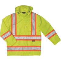 Manteau de s&eacute;curit&eacute; imperm&eacute;able en tissu ind&eacute;chirable Ripstop, Polyester, T-petit, Jaune lime haute visibilit&eacute; Seaboard Timber Mart