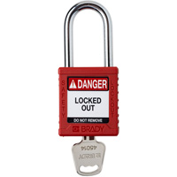 Velocity Lockout Padlock, Red, Keyed Different, Nylon, 1-1/2" Width Seaboard Timber Mart