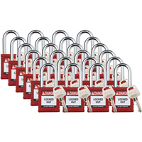 Velocity Lockout Padlocks, Red, Keyed Different, Nylon, 1-1/2" Width Seaboard Timber Mart