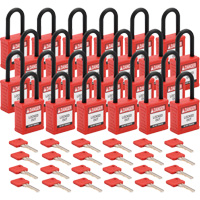 Standard Lockout Padlock, Safety Padlock, Keyed Different, Nylon, 1-1/2" Width Seaboard Timber Mart