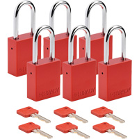 Lockout Padlock, Safety Padlock, Keyed Different, Aluminum, 1-1/2" Width Seaboard Timber Mart