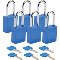 Lockout Padlock, Safety Padlock, Keyed Different, Aluminum, 1-1/2" Width Seaboard Timber Mart