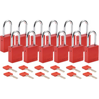 Lockout Padlock, Safety Padlock, Keyed Different, Aluminum, 1-1/2" Width Seaboard Timber Mart