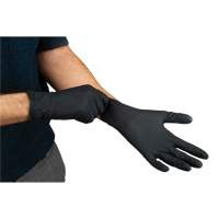Gants d'examen de poids lourd &agrave; prise tactile, Grand, Nitrile, 8 mils, Sans poudre, Noir Seaboard Timber Mart