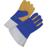 Gants pour soudeur doubl&eacute;s avec poignet de 5", Cuir de vache refendu, Taille 2T-Grand Seaboard Timber Mart