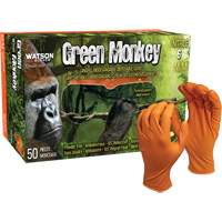 Green Monkey Disposable Gloves, Small, Nitrile, 6-mil, Powder-Free, Orange Seaboard Timber Mart