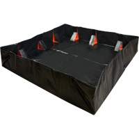 IBX Wall Pop-Up Berm, 268 US gal. Capacity, 6' W x 6' L x 12" H, Snap-Up Bracket Seaboard Timber Mart