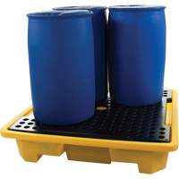 4-Drum Spill Pallet, 66 US gal. Spill Capacity, 57.5" x 57.5" x 12" Seaboard Timber Mart
