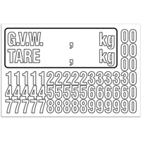 G.V.W. Truck Number Kit, Assorted Numbers/Letters/Punctuation, White Seaboard Timber Mart
