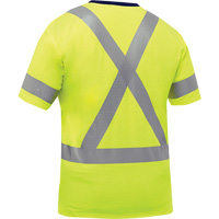 Bisley&reg; X-Back Short Sleeve Shirt, Poly-Cotton, Small, High Visibility Lime-Yellow Seaboard Timber Mart