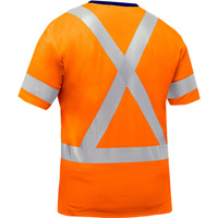 Bisley&reg; X-Back Short Sleeve Shirt, Poly-Cotton, Small, High Visibility Orange Seaboard Timber Mart