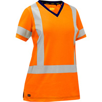 Bisley&reg; Women's X-Back Short Sleeve Shirt, Poly-Cotton, Small, High Visibility Orange Seaboard Timber Mart