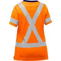 Bisley&reg; Women's X-Back Short Sleeve Shirt, Poly-Cotton, Small, High Visibility Orange Seaboard Timber Mart