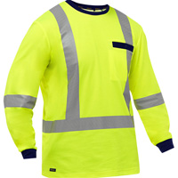 Bisley&reg; X-Back Long Sleeve Shirt, Poly-Cotton, Small, High Visibility Lime-Yellow Seaboard Timber Mart
