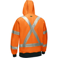 Bisley&reg; X-Back Full Zip Hooded Sweatshirt with Sherpa Lining, Small, High Visibility Orange Seaboard Timber Mart