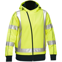 Bisley&reg; X-Back Women's Contoured Full Zip Hooded Sweatshirt with Sherpa Lining, Small, High Visibility Lime-Yellow Seaboard Timber Mart