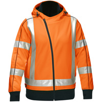 Bisley&reg; X-Back Women's Contoured Full Zip Hooded Sweatshirt with Sherpa Lining, Small, High Visibility Orange Seaboard Timber Mart