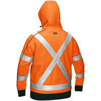 Bisley&reg; X-Back Women's Contoured Full Zip Hooded Sweatshirt with Sherpa Lining, Small, High Visibility Orange Seaboard Timber Mart