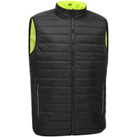 Bisley&reg; X-Back Reversible Puffer Vest, High Visibility Lime-Yellow, Small, Polyester Seaboard Timber Mart