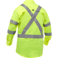 Bisley&reg; X-Back Long Sleeve Work Shirt with X-Airflow, Poly-Cotton, Small, High Visibility Lime-Yellow Seaboard Timber Mart