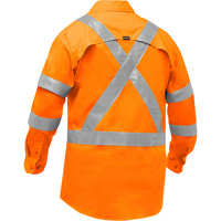 Bisley&reg; X-Back Women's Long Sleeve Work Shirt with X-Airflow, Poly-Cotton, Small, High Visibility Orange Seaboard Timber Mart