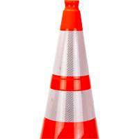 Premium Traffic Cone, 28", Orange, 4" & 6" Reflective Collar(s) Seaboard Timber Mart