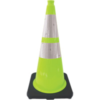 Premium Traffic Cone, 28", Lime Green, 4" & 6" Reflective Collar(s) Seaboard Timber Mart