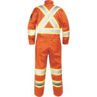 Fire-Resistant Coverall with High-Visibility Bands, Size Small, Orange Seaboard Timber Mart