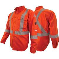 Atlas Guardian&reg; FR/AR Work Shirts with 2" Striping, X-Small, High Visibility Orange Seaboard Timber Mart