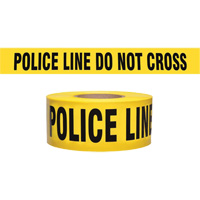 "Police Line Do Not Cross" Contractor-Grade Barricade Tape, English, 3" W x 1000' L, 2 mils, Black on Yellow Seaboard Timber Mart