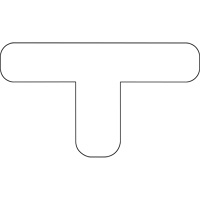 Floor Marking Shapes, T, 9.5" L x 6.5" W, White, Vinyl Seaboard Timber Mart