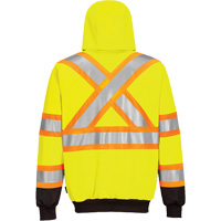 Contrast-Striped Safety Hoodie, Small, Black/High Visibility Lime-Yellow Seaboard Timber Mart