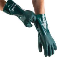 Gants verts &agrave; double enduit, 14" lo, PVC, Doublure en Jersey de coton, 70 mils Seaboard Timber Mart