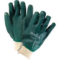 Double Dipped Green Gloves, 10" L, PVC, Cotton Jersey Inner Lining, 70-mil Seaboard Timber Mart