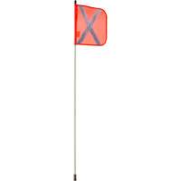 Heavy-Duty Safety Whip, Threaded Mount, 5' High, Orange with Reflective X Seaboard Timber Mart