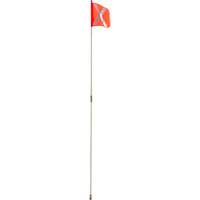Heavy-Duty Safety Whip, Threaded Mount, 8' High, Orange with Reflective X Seaboard Timber Mart