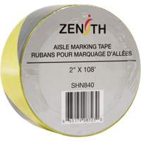 Aisle Marking Tape, 2" x 108', PVC, Noir et jaune Seaboard Timber Mart