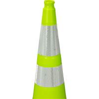 Premium Traffic Cone, 36", Lime Green, 4" & 6" Reflective Collar(s) Seaboard Timber Mart