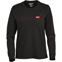 GRIDIRON Long Sleeve Pocket T-Shirt, Women's, X-Small, Black Seaboard Timber Mart