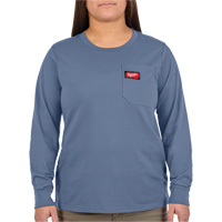 GRIDIRON Long Sleeve Pocket T-Shirt, Women's, X-Small, Blue Seaboard Timber Mart