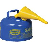 Safety Can for Kerosene with Funnel, Type I, Galvanized Steel, 2.5 US gal., Blue, FM Approved/UL/ULC Listed Seaboard Timber Mart
