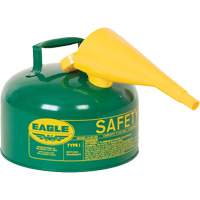 Safety Can for Combustibles with Funnel, Type I, Galvanized Steel, 2.5 US gal., Green, FM Approved/UL/ULC Listed Seaboard Timber Mart
